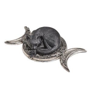 DISCONTINUED!!! Alchemy Gothic Triple Moon Black Cat Wiccan Decor